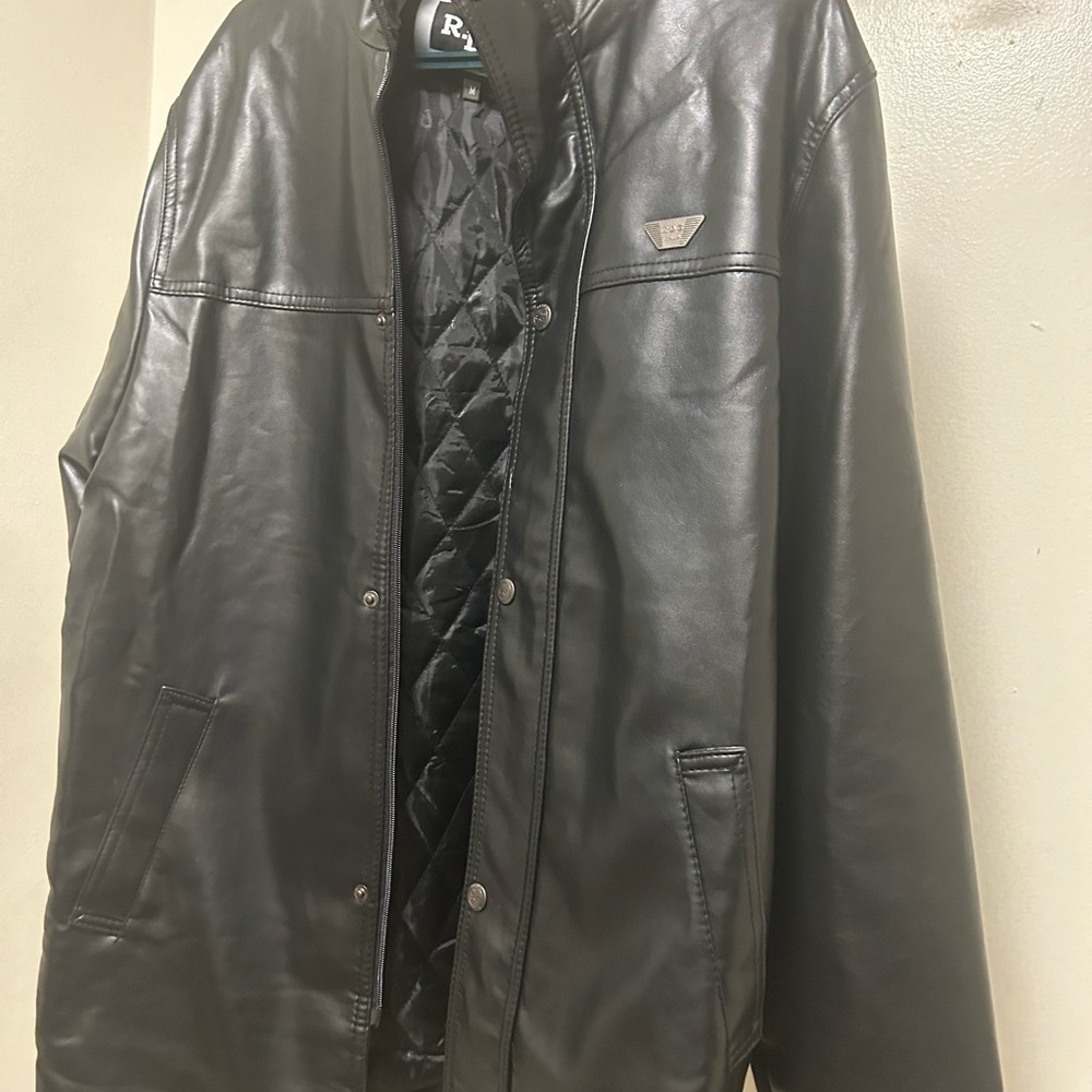 Men's Black Leather Bomber Jacket
